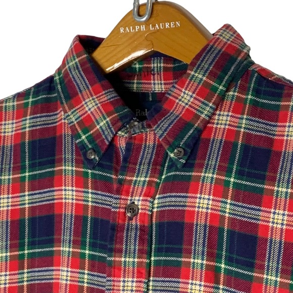 RALPH LAUREN Sz XL Red Tartan Plaid Flannel Classic Fit Button Down L/S Shirt - Picture 3 of 11